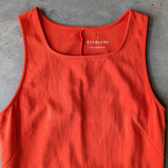 Everlane Orange Cotton Sleeveless Sheath Mini Dress small - Picture 4 of 8